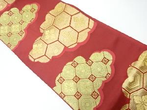 リサイクル　雲取りに花唐草模様織出し名古屋帯